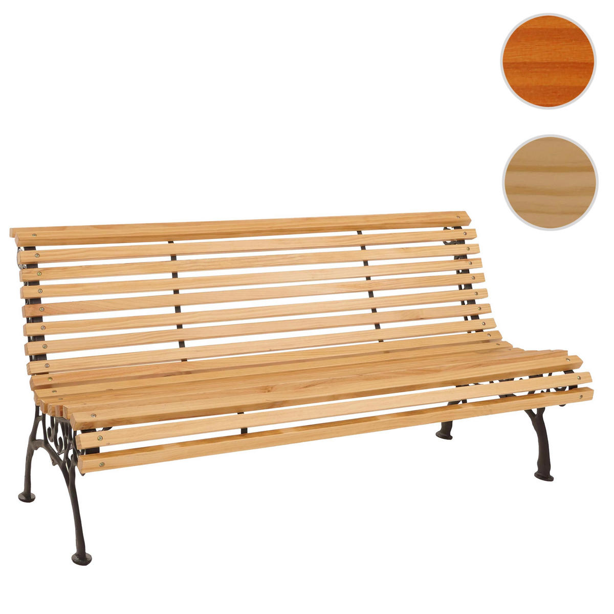 ZAHRADNÍ LAVICE Černá, světle hnědá - černá/světle hnědá, dřevo (160/84/65cm) - MCW