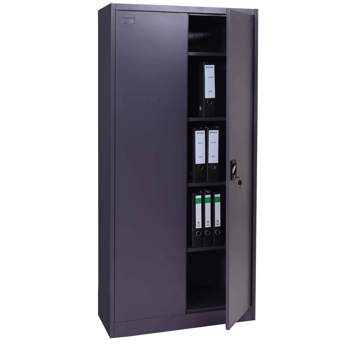 AKTENSCHRANK Grau - Grau, Metall (90/185/40cm) - MCW