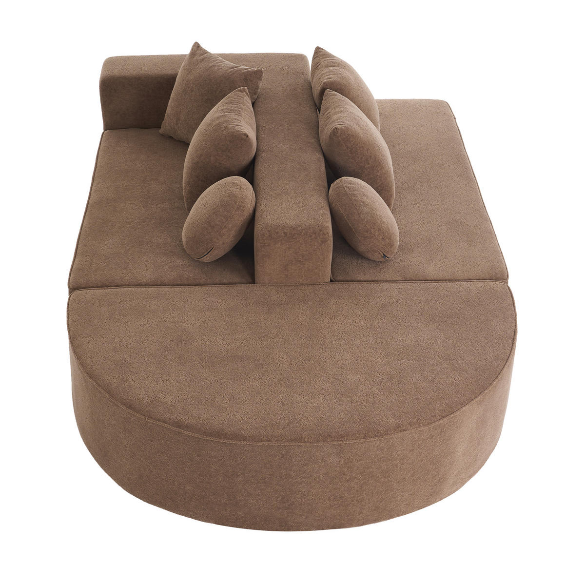 ECKSOFA DE-34967 segmentiertes Cloud-Design Braun - Braun, Textil (171/263cm) - ComfortXL