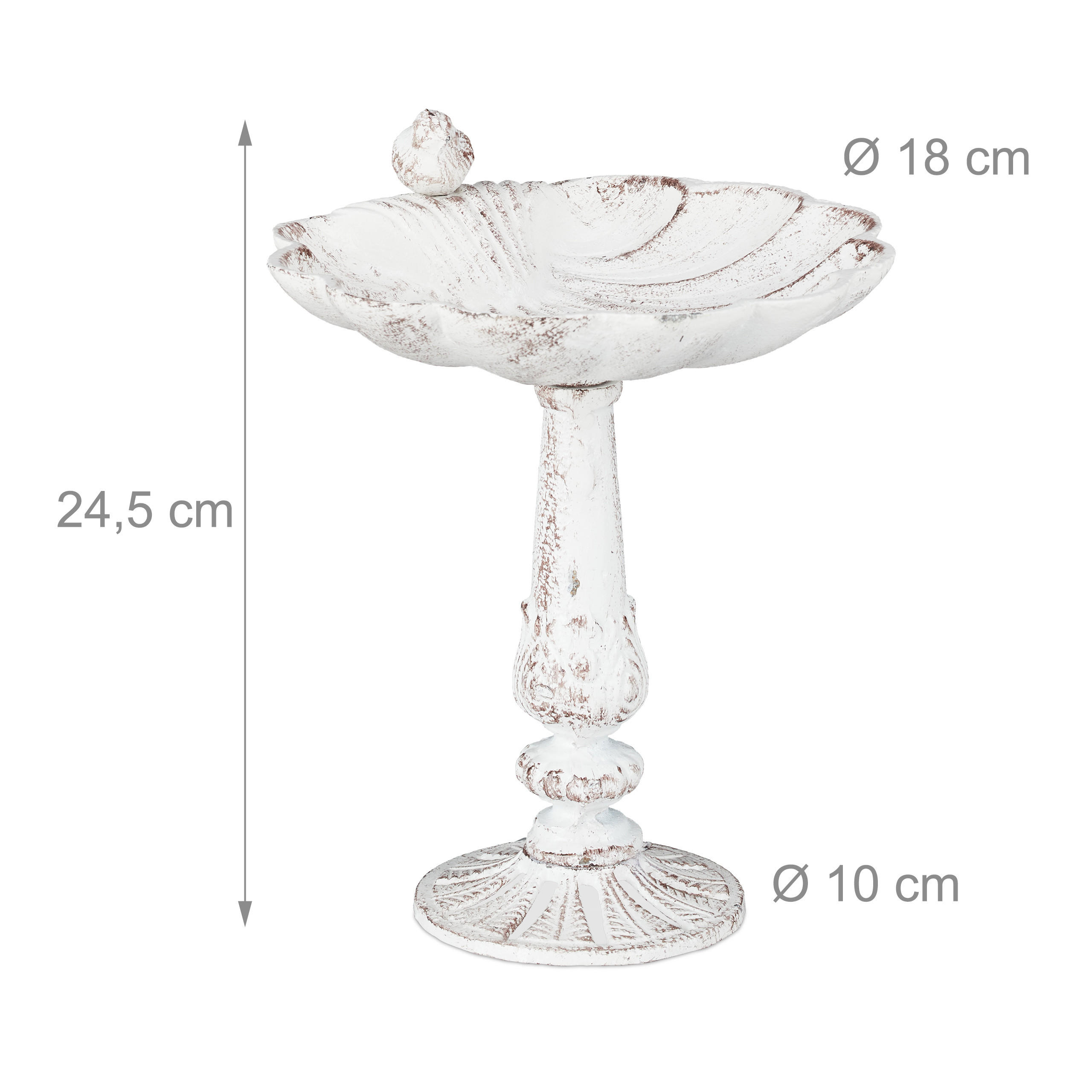 Thumbnail - Relaxdays Vogeltränke, Weiß, Metall, 22x24.5x18 cm, Gartenzubehör, Gartenpflege, Vogelhäuser