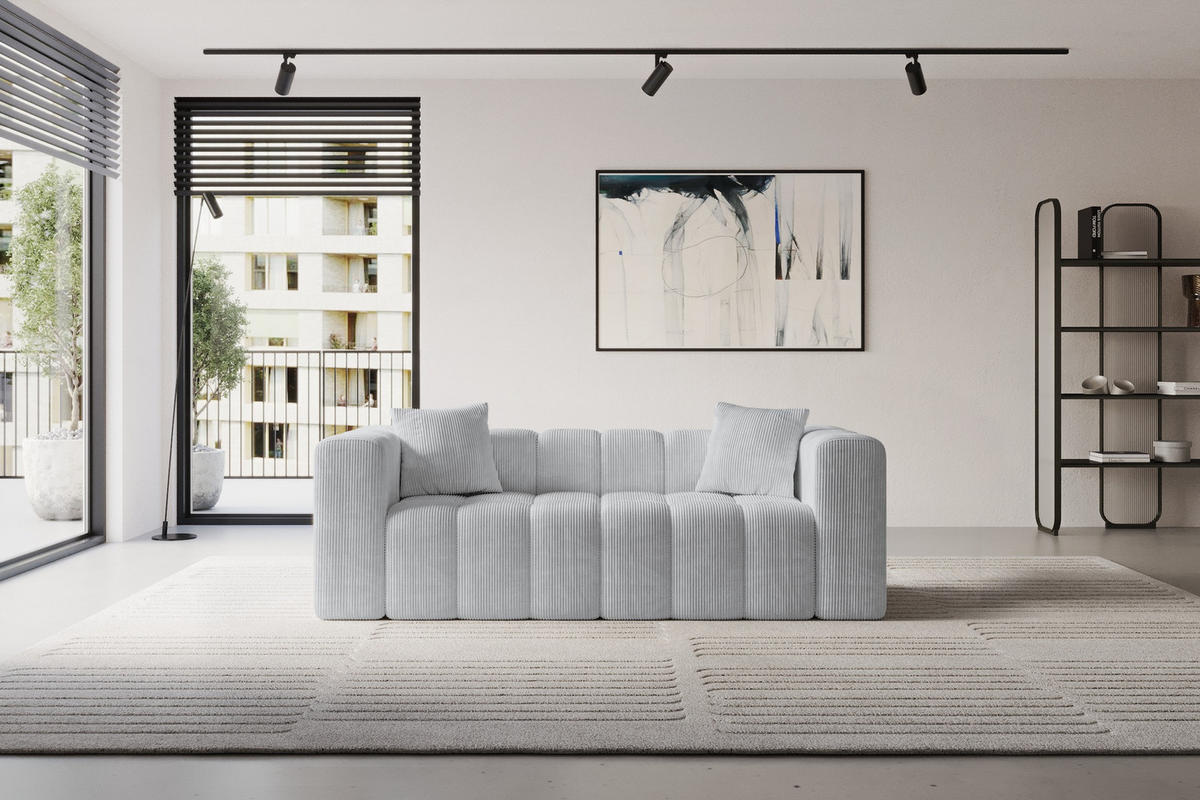 POHOVKA 2-MÍSTNÁ DONY-2 232x90x71 cm Šedá Manšestr - šedá/barva hliníku, kompozitní dřevo/textil (232/71/90cm) - ALTDECOR