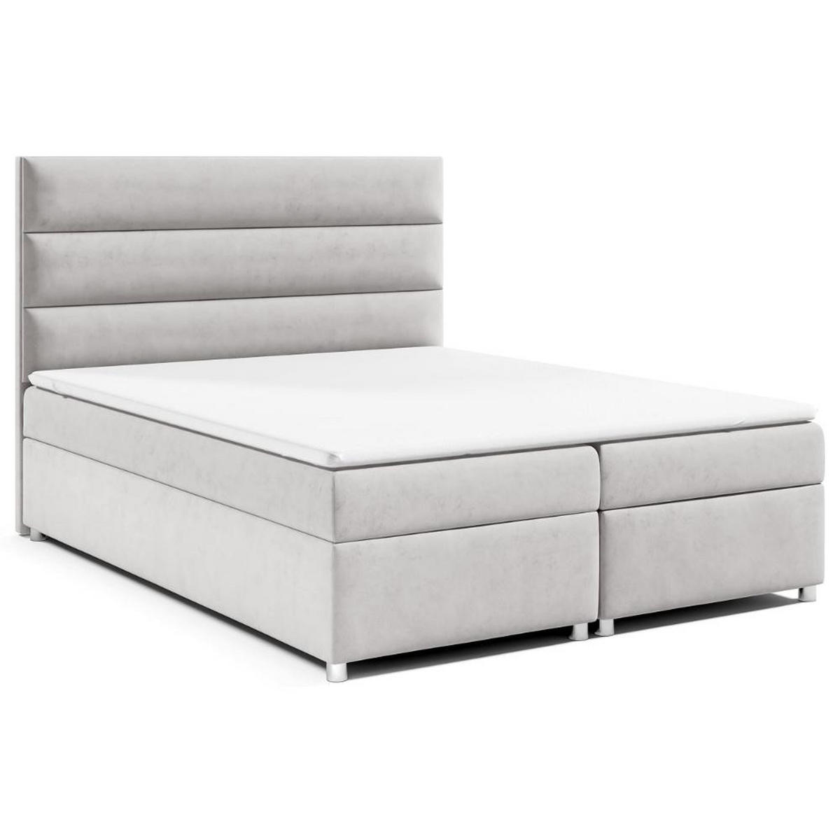 BOXBETT mit Bettkasten Trinity K-1 Bonellfederkern inkl - Silberfarben, Holz/Holzwerkstoff (200/200cm) - Best For Home