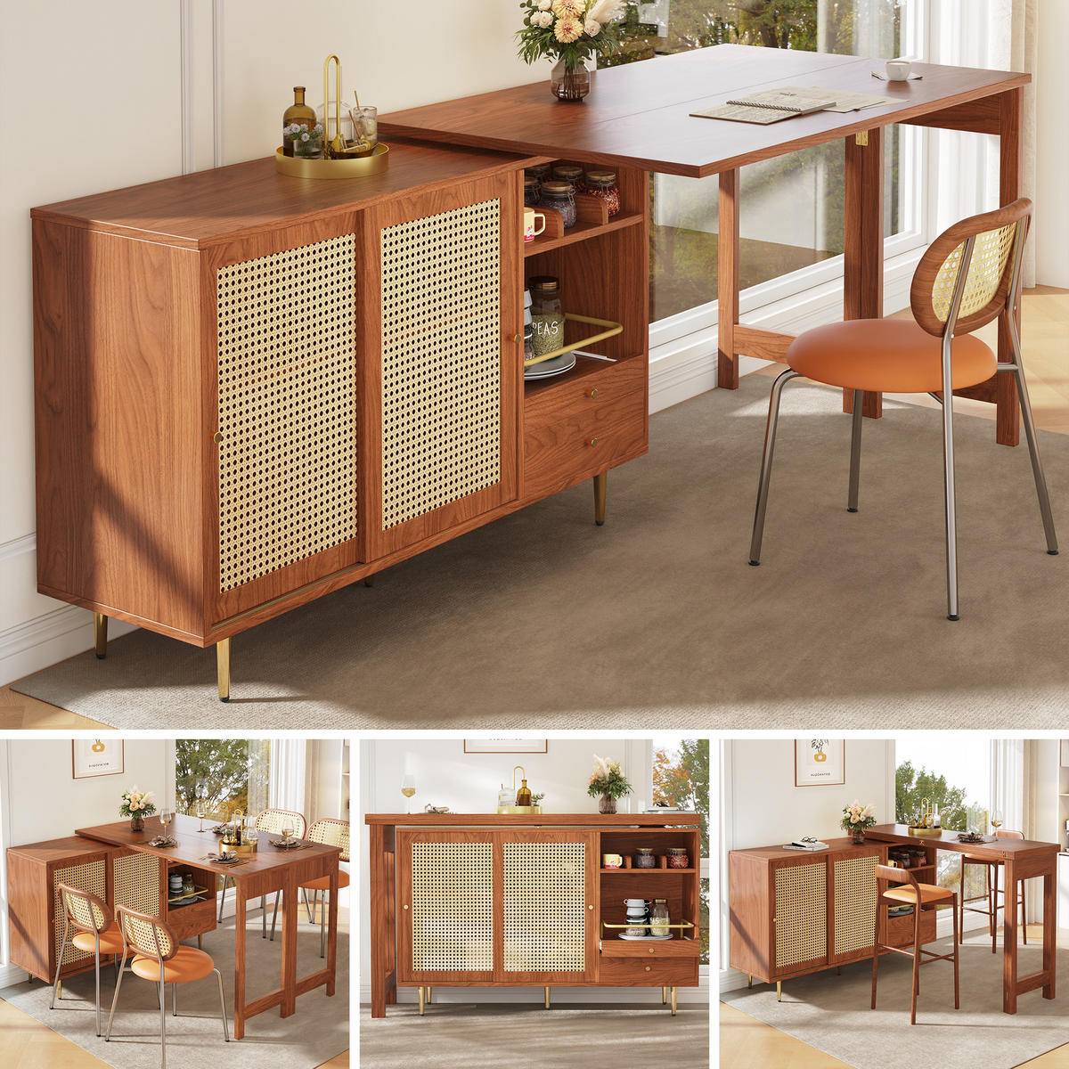 BARTISCH Braun 107/40/71,4 cm - Braun, Holzwerkstoff (40/76/187cm) - Urban Meuble