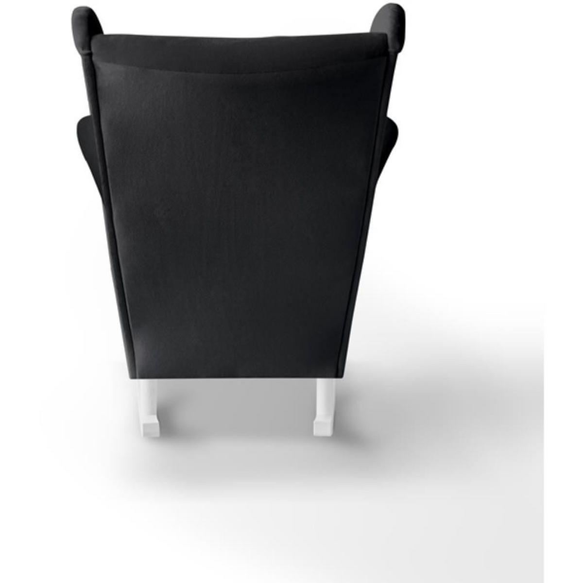 SCHAUKELSTUHL Fabio schwarz mit Weiß Beinen - Schwarz/Weiß, Textil (82/103/108cm) - Beautysofa