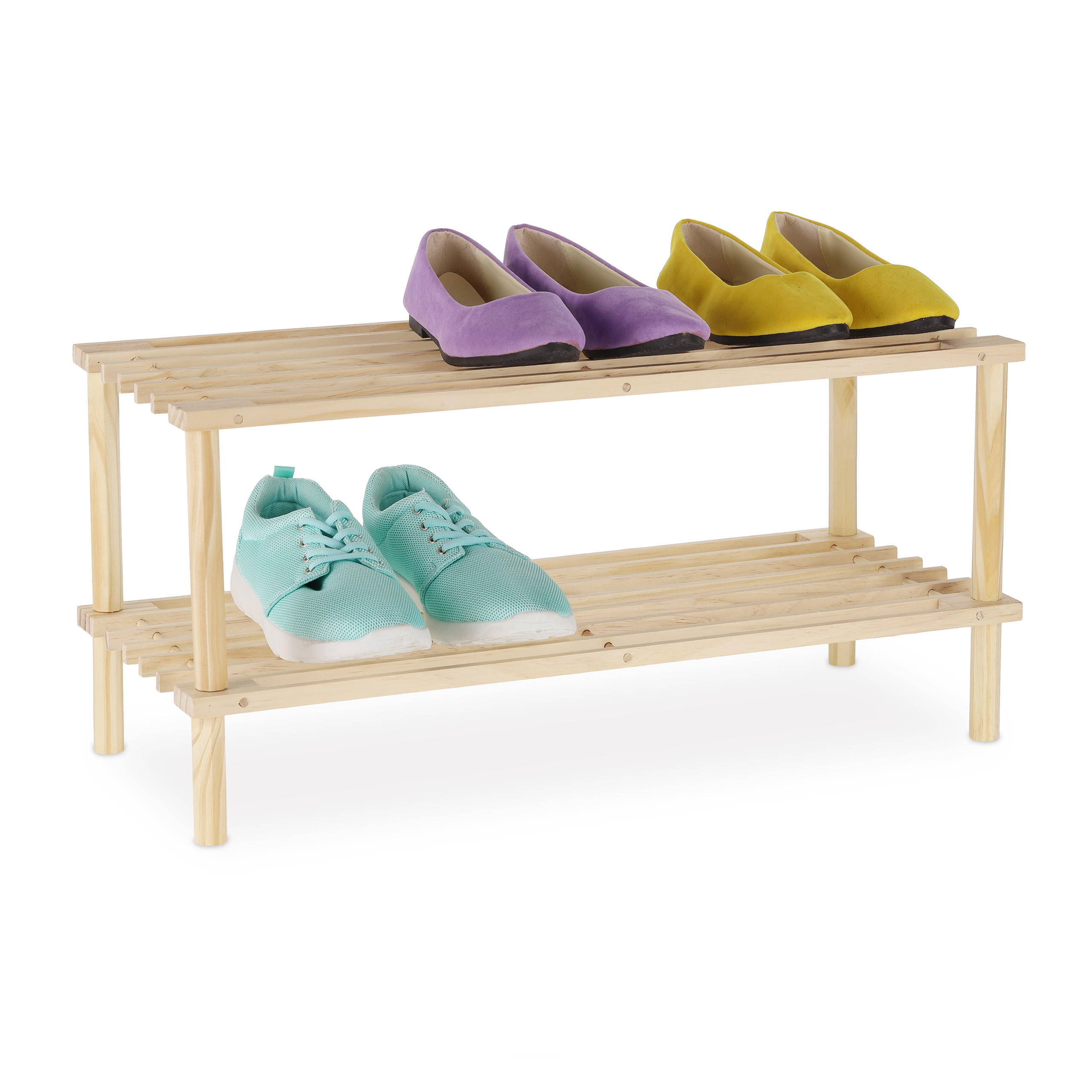 SCHUHREGAL - Hellbraun, Holz (63/29.5/26cm) - Relaxdays