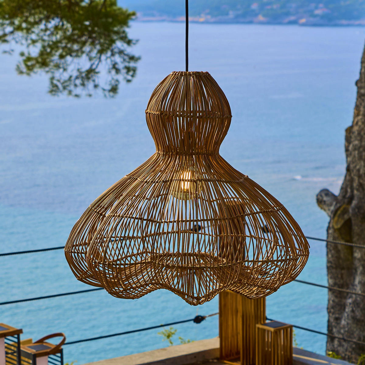 RONDA D60CM 5M Netzadapter - Beige, Holz (60/60/53cm) - Lumisky