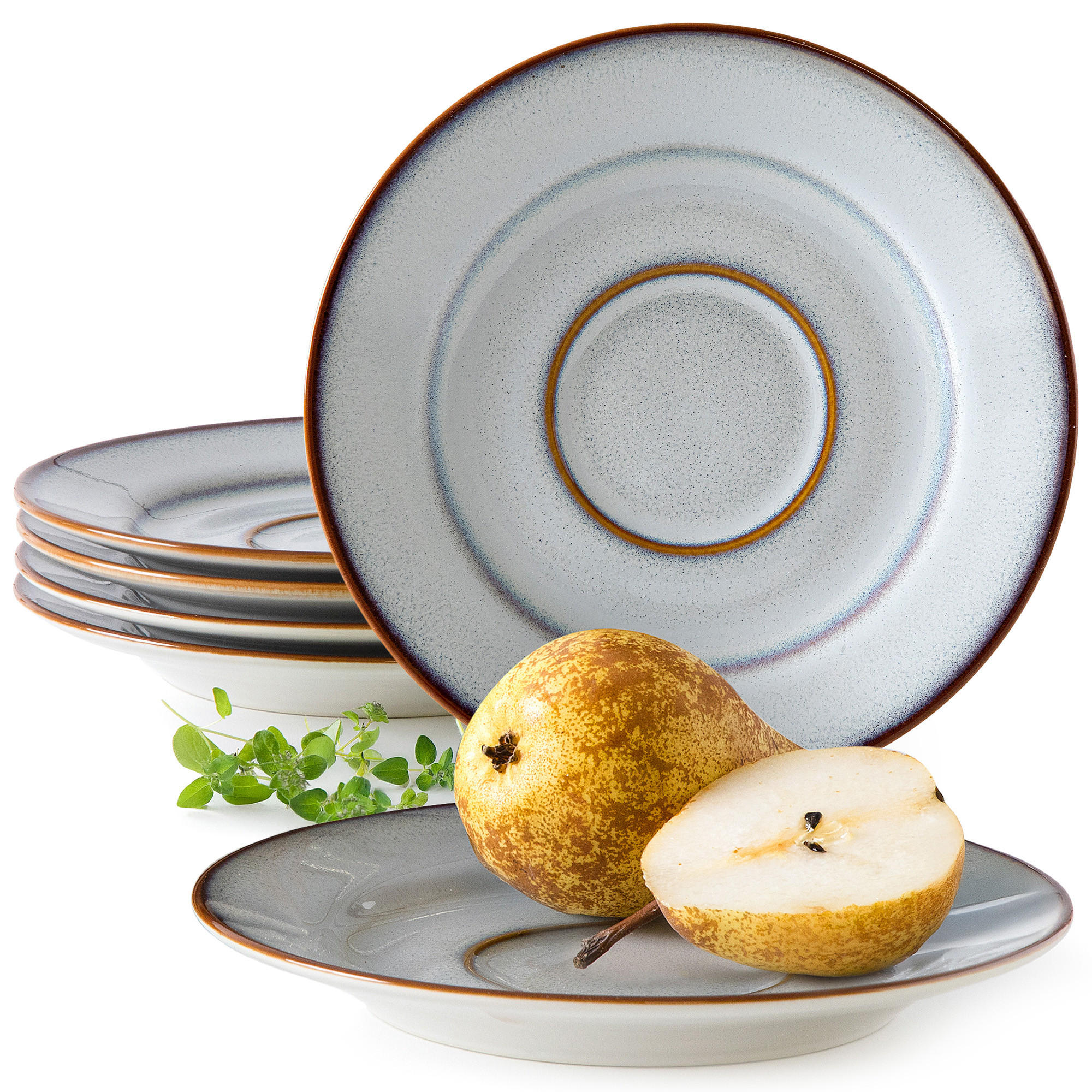 UNTERTASSEN-SET PORTOFINO 6-tlg - Blaugrau, Keramik (15.5cm) - Ritzenhoff Breker