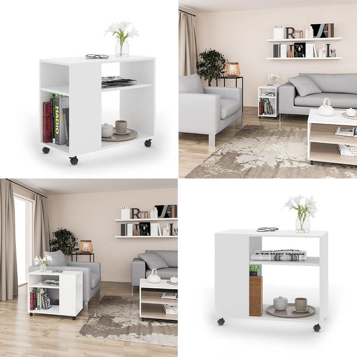 KONFERENČNÍ STŮL Rolli Bílá 70 x 35 cm - bílá, kompozitní dřevo (35/70/60cm) - Vicco
