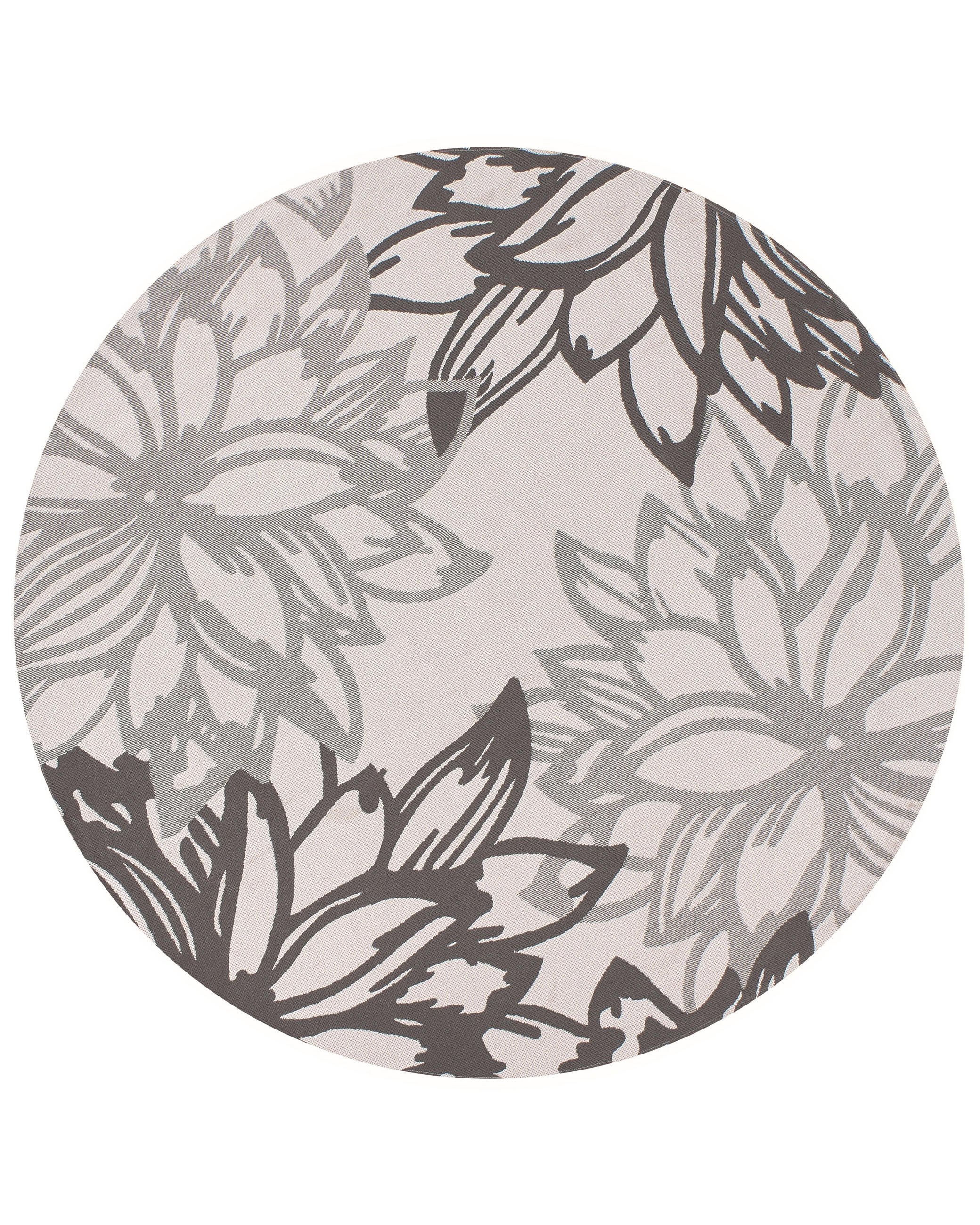 OUTDOORTEPPICH Grau 160 cm Solapur - Dunkelgrau/Beige, Kunststoff (190/190cm) - Beliani