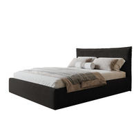 BETT 90x200 - Polsterbett mit Bettkasten und Holzrahmen - Modern Betten - Amor-Samtstoff - Kollektion Rimini - Schwarz - Schwarz, Holz/Textil (90/200cm) - Alpi-Möbel