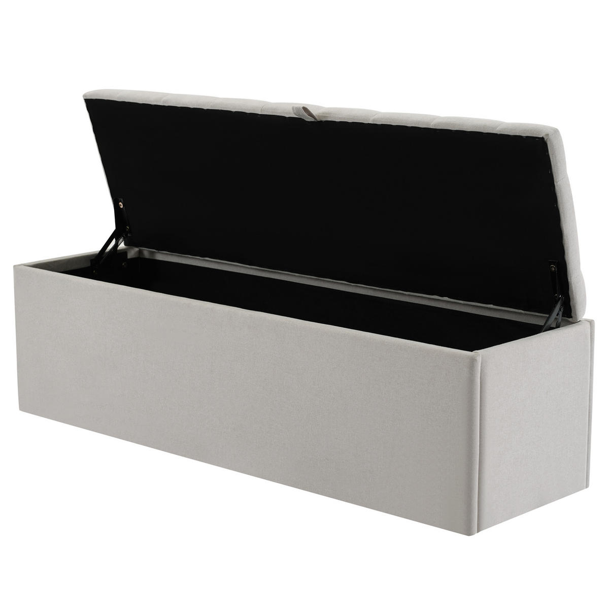 POLSTERBANK 141/41,5/47 cm mit Stauraum aus Leinen im eleganten Design, Hellgrau - Grau, Textil - Redom