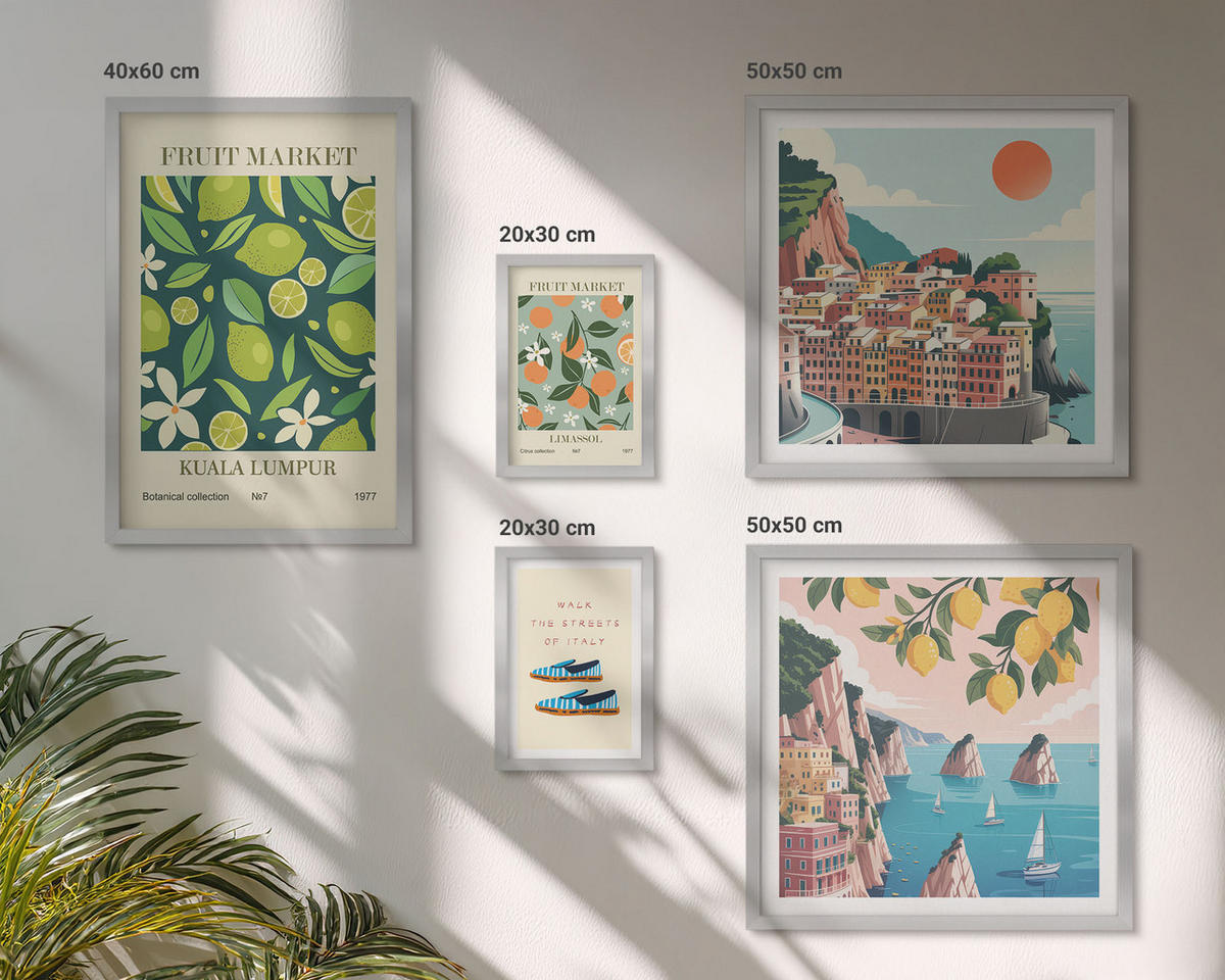 BILDER SET 5er Set - 50x50 cm & 20x30 cm & 40x60 cm Silberner Rahmen - Stadtansichten Paris London Frankreich - Silberfarben, Kunststoff (40/60cm) - TULUP
