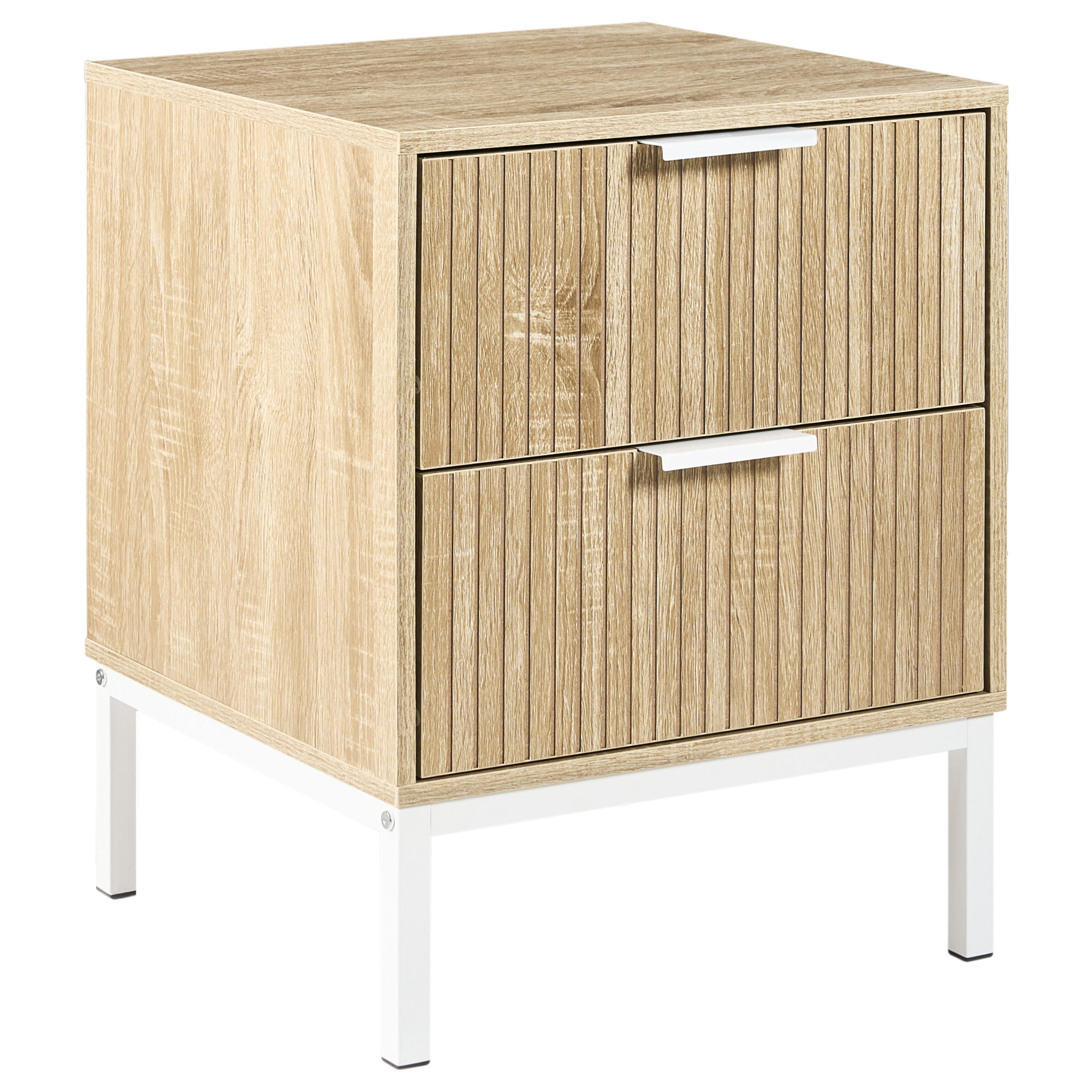 NOĆNI ORMARIĆ s 2 ladice svijetlosmeđi Royalla - svijetlo smeđa, drvni materijal (40/40/52cm) - Beliani