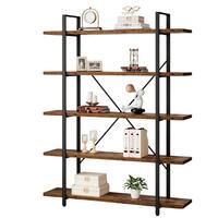 STANDREGAL Industrial Holzoptik Schwarz 120 x 32 x 177 cm Metall - Wildeiche, Holzwerkstoff/Metall (120/177/32cm) - Quality Elegance