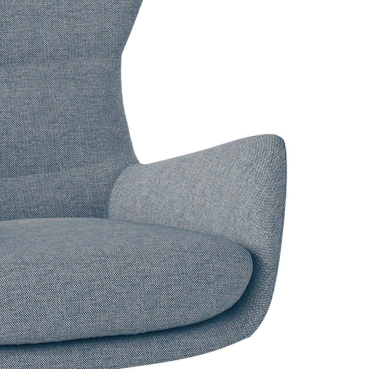 SESSEL mit Holzfüßen - Blau/Eichefarben, Eichenholz/Textil (84/99/96cm) - home24