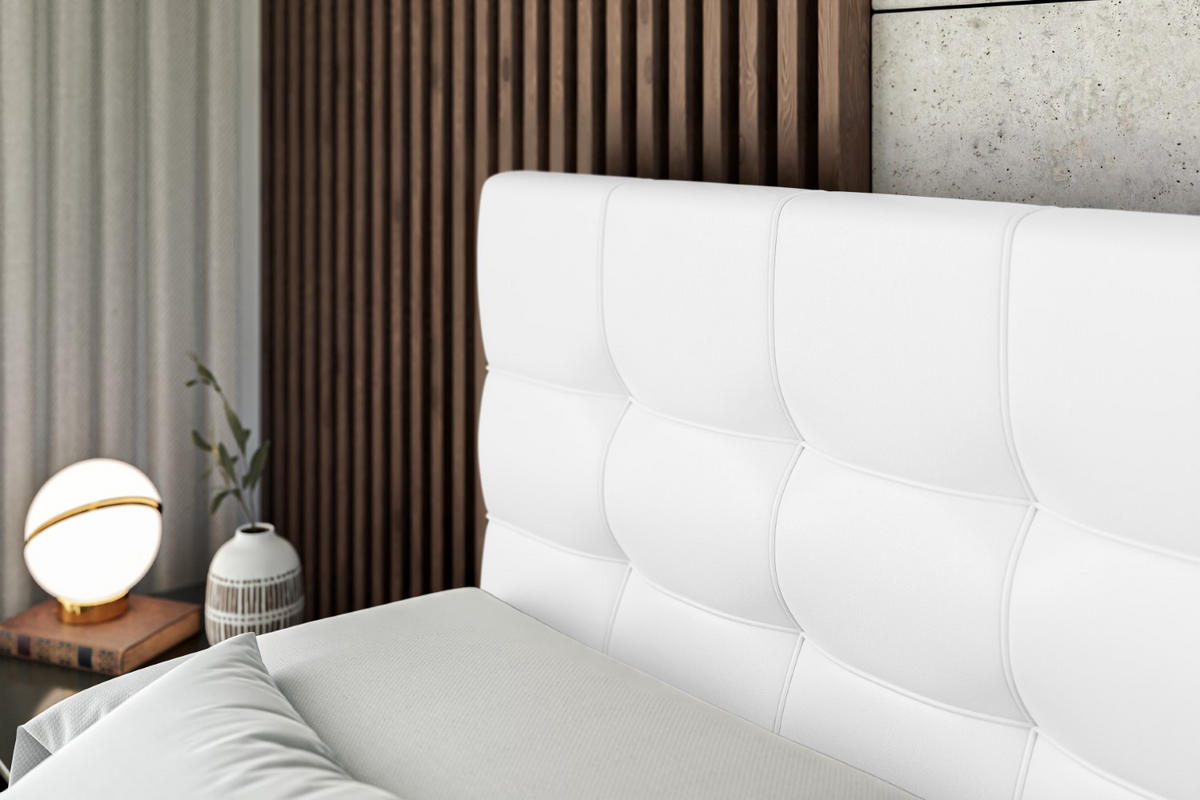 BOXBETT mit H3-Matratze und Lattenrost - BERO - 140x200 Weiß Hochglanz - Weiß Hochglanz, Holzwerkstoff (140/200cm) - ALTDECOR