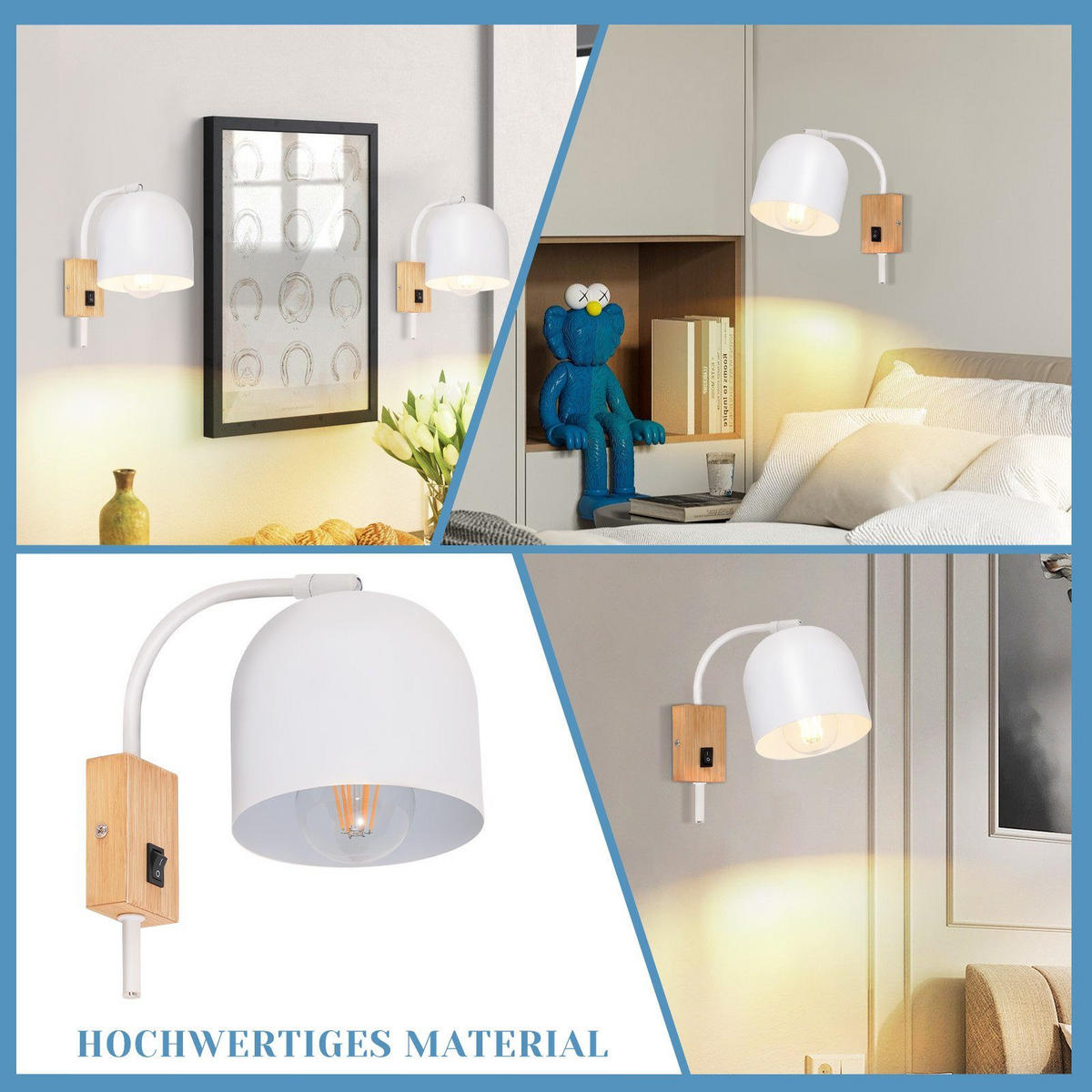 WANDLEUCHTE Marie - Weiß, Metall (13/22/21cm) - Nettlife