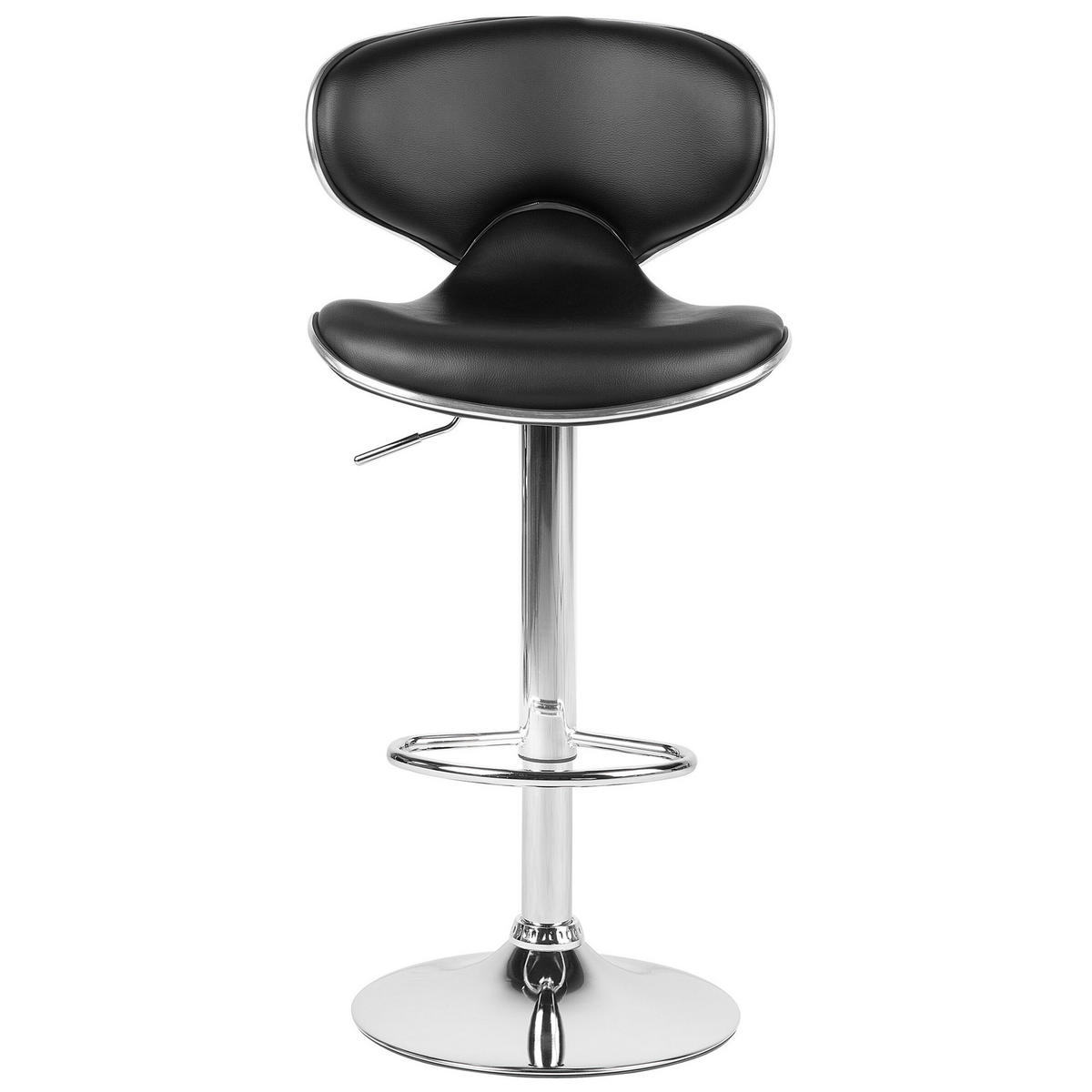 BARHOCKER 2er-Set Kunstleder Schwarz Conway - Schwarz, Textil/Metall (45/110/35cm) - Beliani