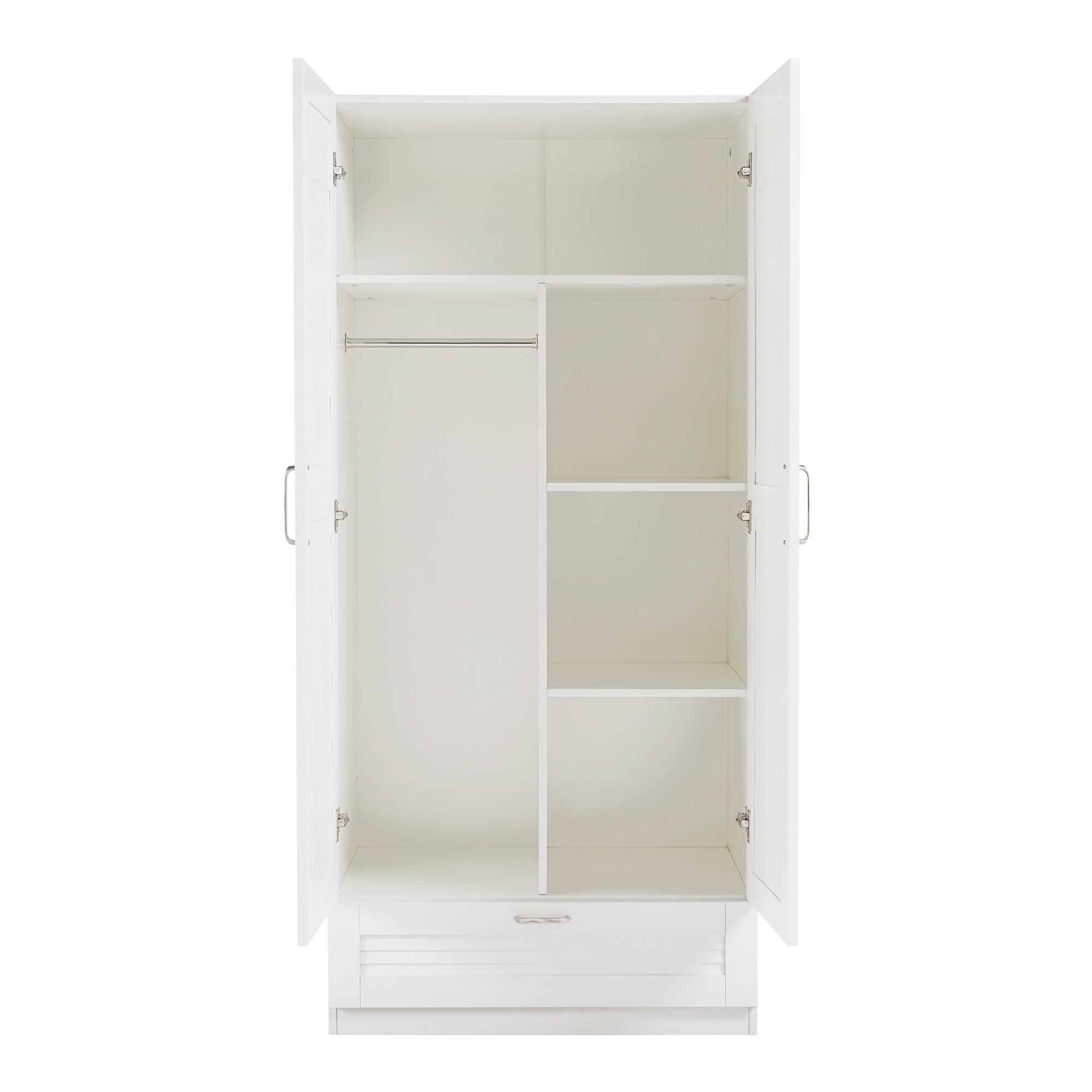 KLEIDERSCHRANK Finning - Weiß, Holzwerkstoff (80/176/52cm) - [en.casa]