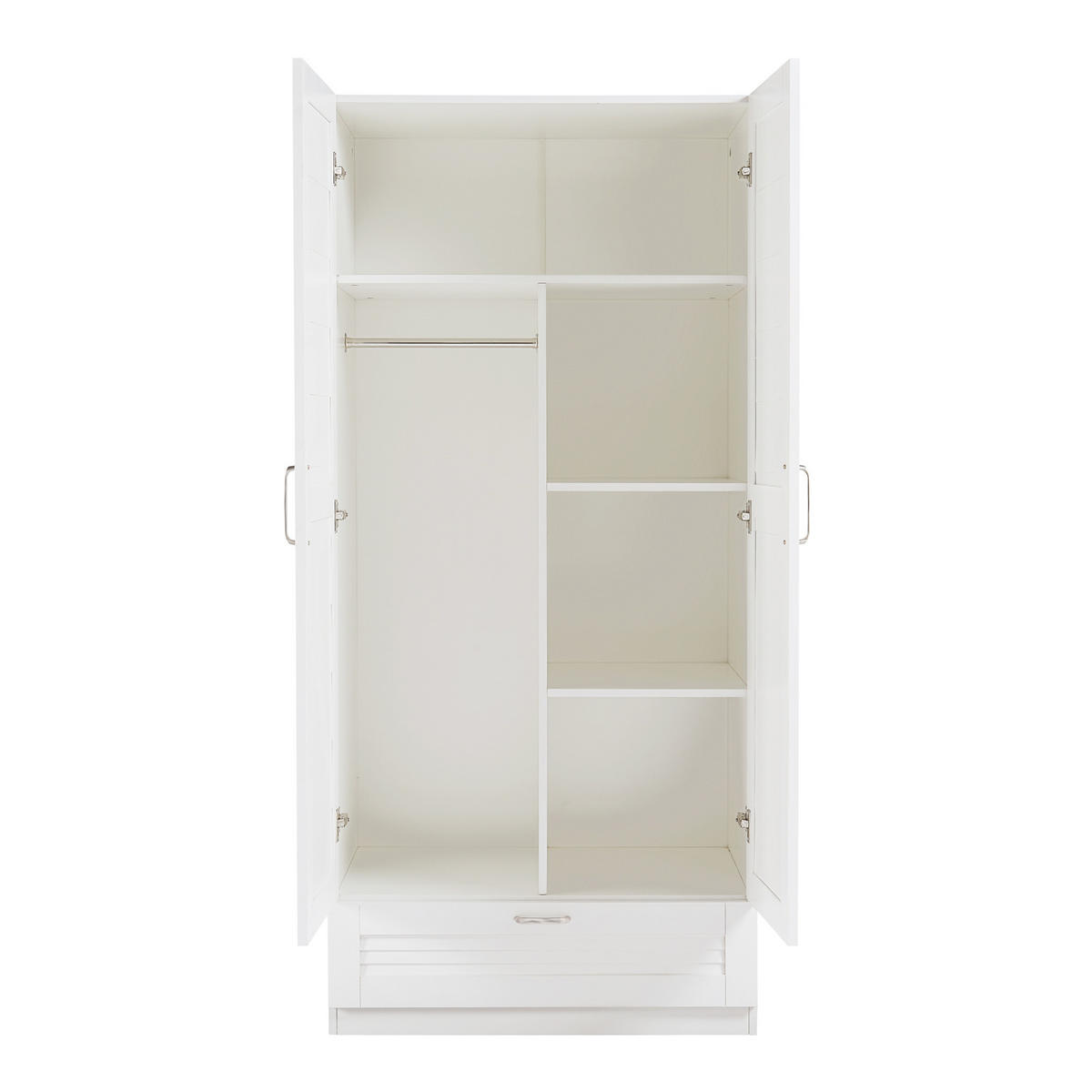 KLEIDERSCHRANK Finning - Weiß, Holzwerkstoff (80/176/52cm) - [en.casa]