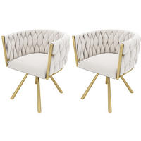 ARMLEHNSTUH 2 Stück in Beige und Gold - Beige, Textil (54/72/59cm) - KOMHTOM