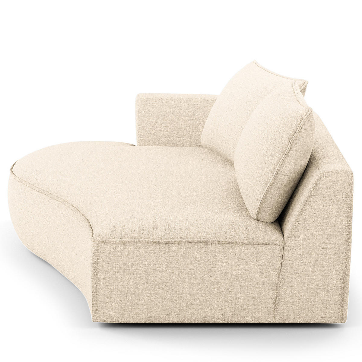 OTTOMANE - modular - Champagner/Schwarz, Kunststoff/Textil (196/82/146cm) - home24