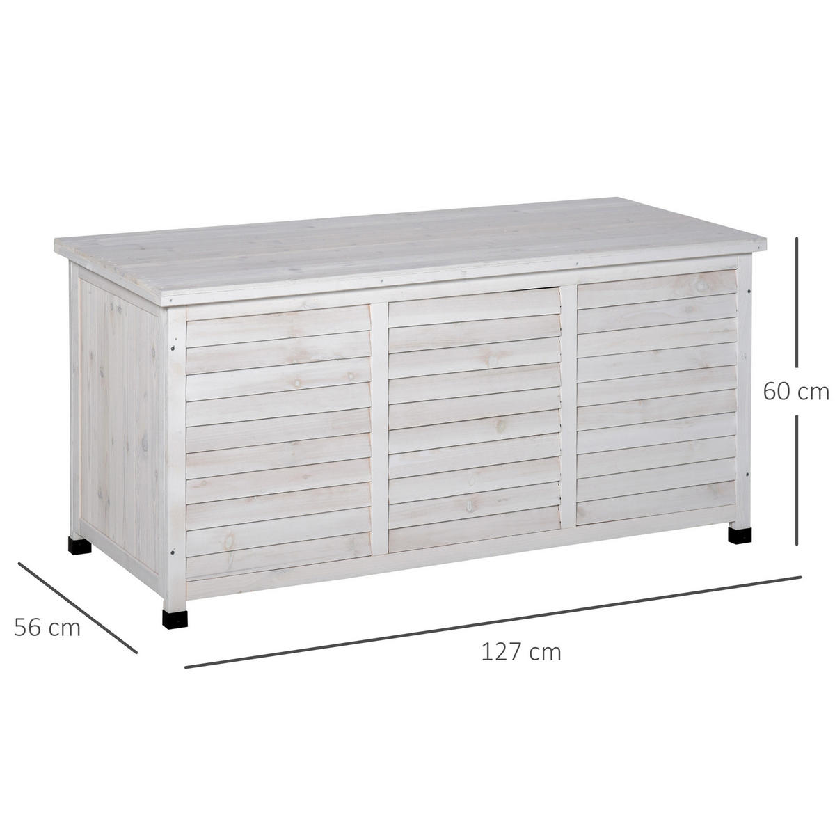 AUSSEN-AUFBEWAHRUNGSBOX, Zedernholz, weiß - Weiß, Holz (56/60/127cm) - Vallsero