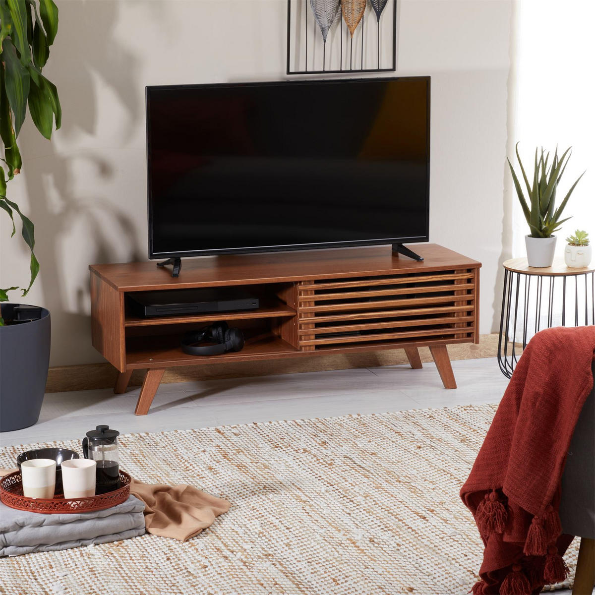 LOWBOARD SEAN Kastanie - Kastanienfarben, Holz (115/40/38cm) - IDIMEX