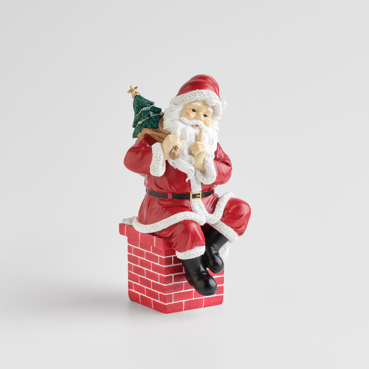 LEDFIGUR Chimney, Rot, 26.5 x 14 x 13 cm, Dekorative Weihnachtsdeko - Rot, Kunststoff (14/26.5/13cm) - home&you