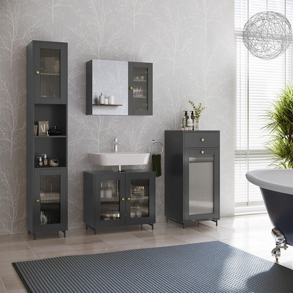 MALTE Šedá - šedá, kompozitní dřevo (60/50/20cm) - Vicco