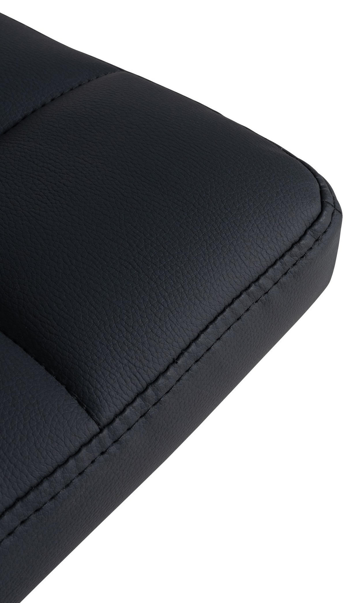 BARHOCKER 2er Set Lederlook schwarz - Schwarz, Textil/Metall (40/85/40cm) - CLP