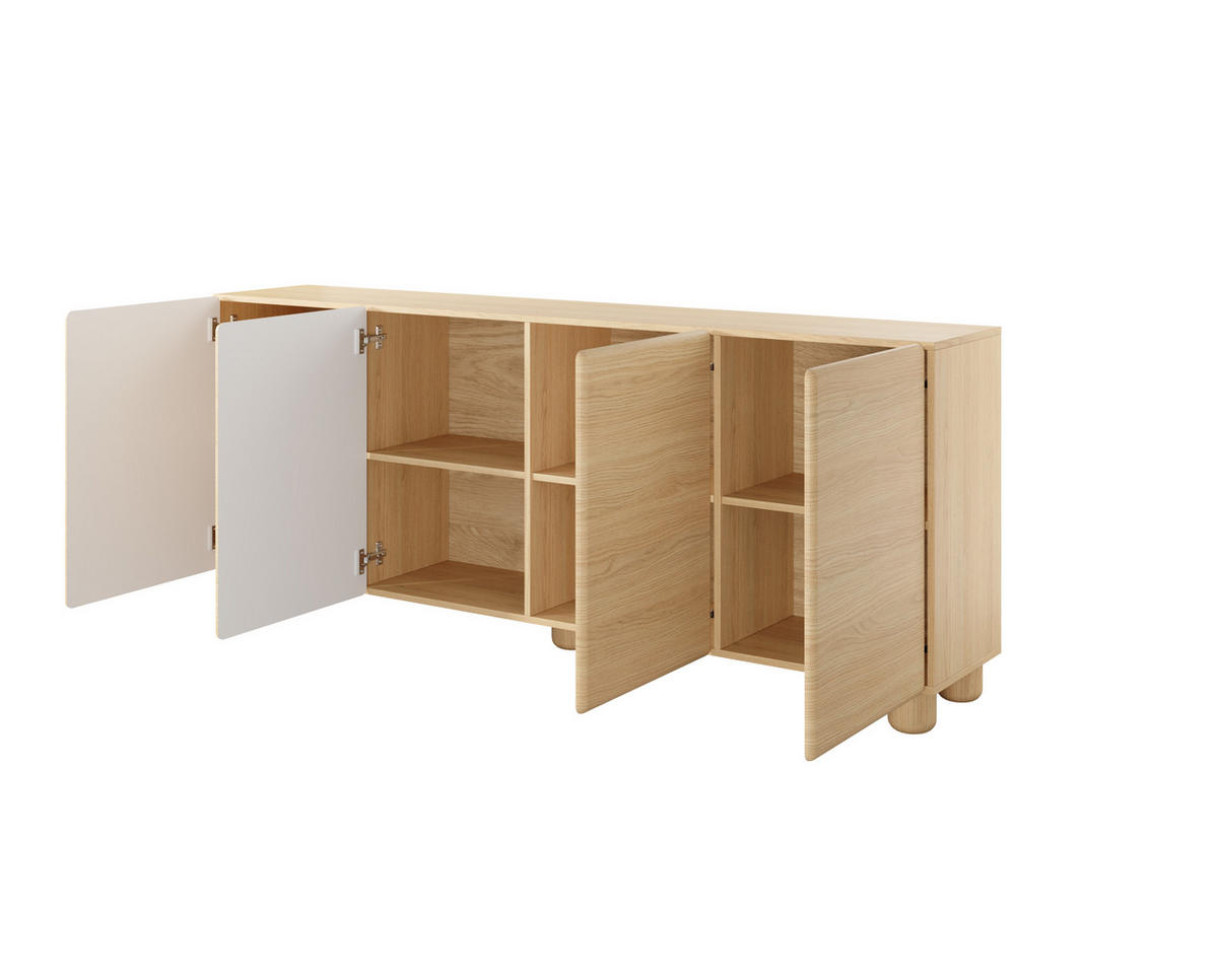 KOMMODE: Vicenza-Eiche, 199,7 x 80,2 x 38 cm - Eichefarben, Holzwerkstoff (199.7/80.2/38cm) - 3XE LIVING