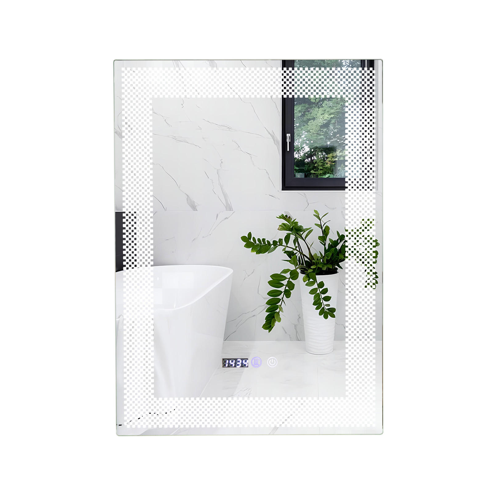 BADEZIMMERSPIEGEL Silber - Silberfarben, Glas (50/4/70cm) - COSTWAY