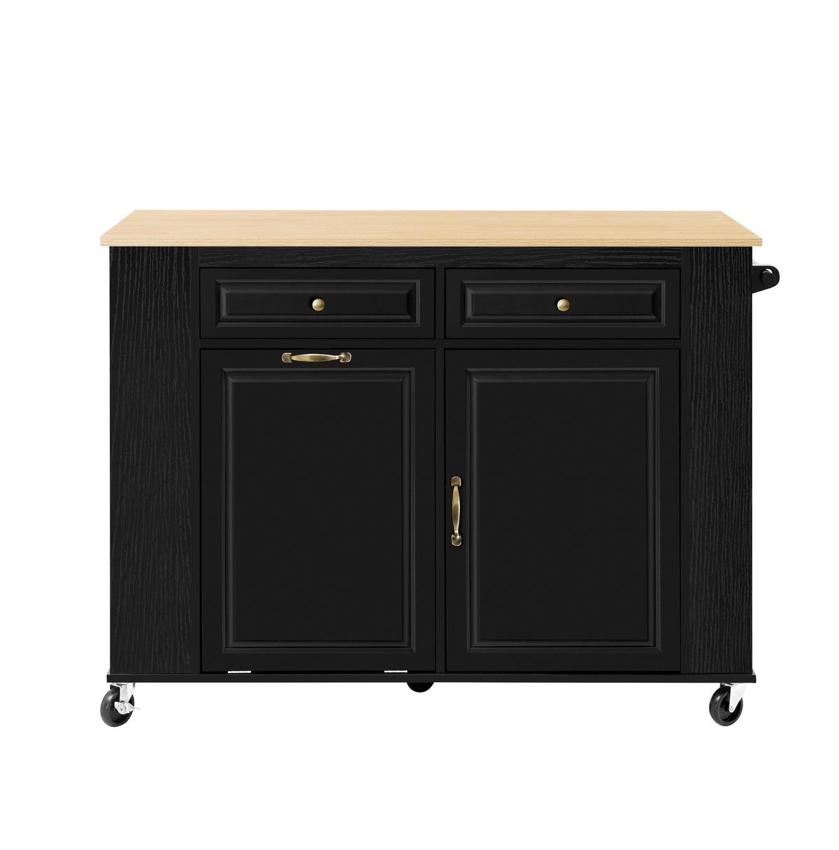 KÜCHENINSEL mit Klappplatte 120 cm Schwarz/Natur MDF - Schwarz, Holz (70/92/120cm) - Beauniv