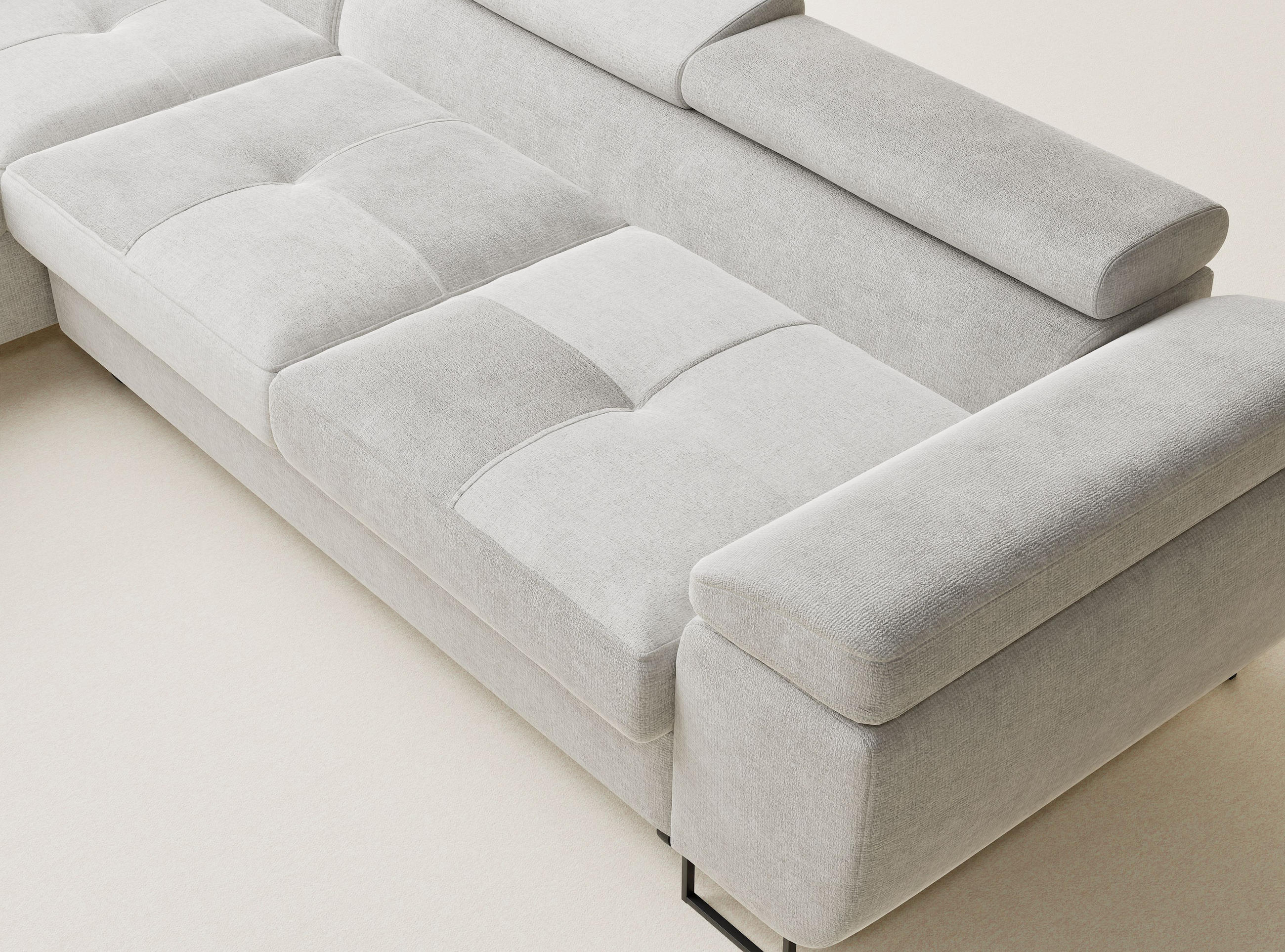 Thumbnail - Maison de Reve Ecksofa, Greige, Textil, 5-Sitzer, Füllung: Schaumstoff, 277x203 cm, Oeko-Tex® Standard 100, Hergestellt ...