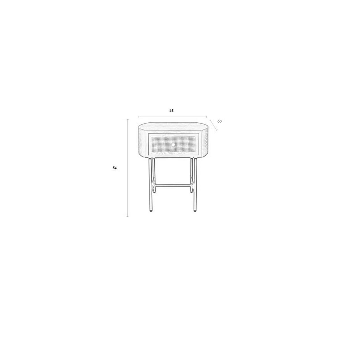 NACHTTISCH Amaya Nachttisch - Beige, Holz (38/48/54cm) - Housecraft Living
