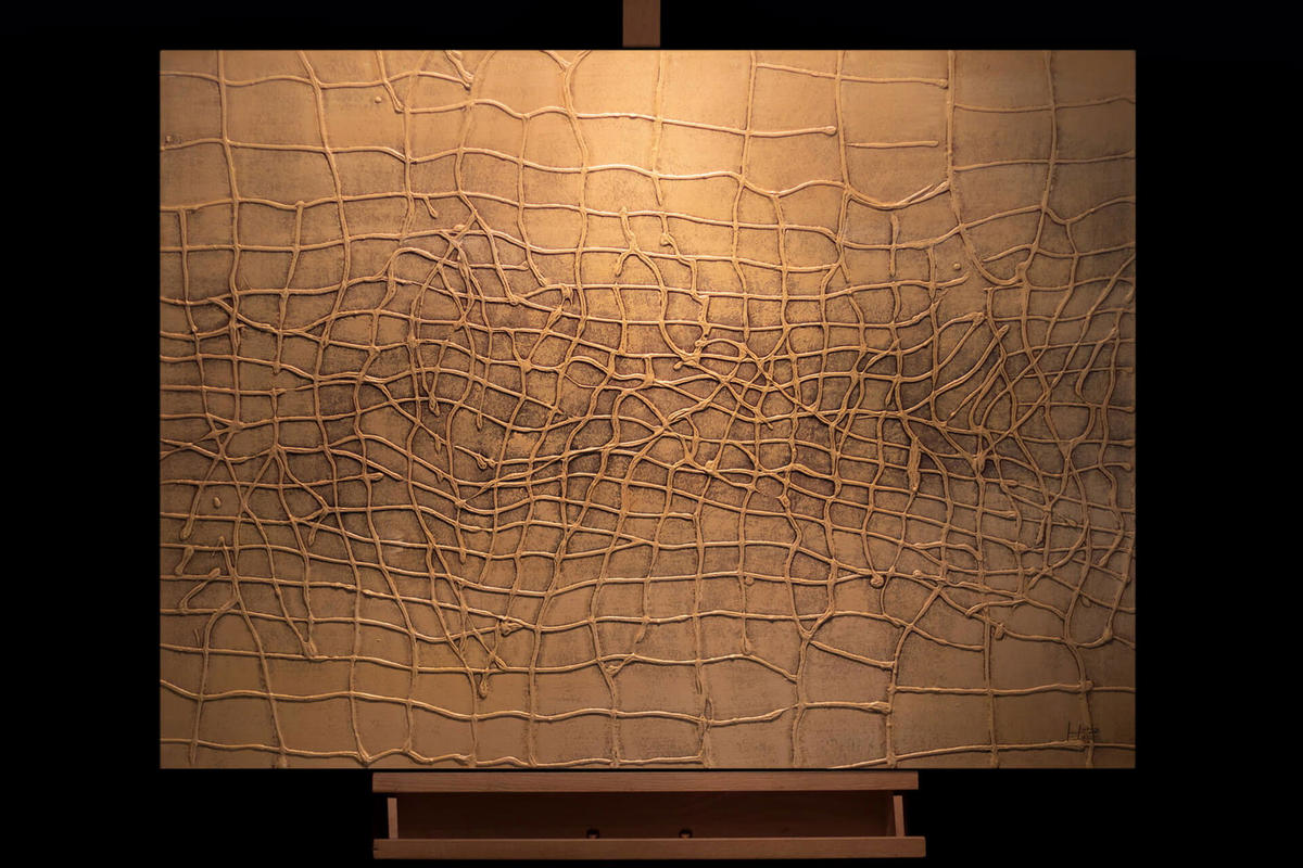 ACRYLBILD HANDGEMALT 100/75 cm - Gelb, Holz/Textil (100/75cm) - KUNSTLOFT