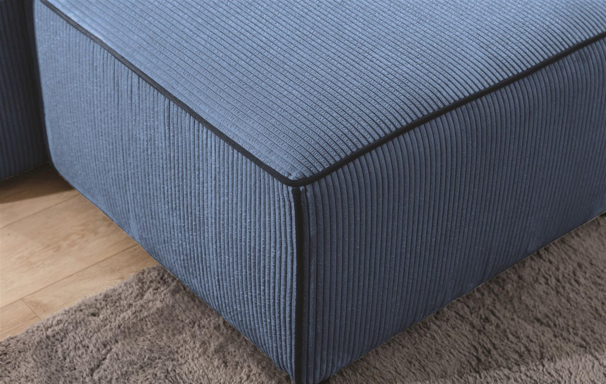 ECKSOFA Schlafsofa Waldo In Poso - Blau, Holzwerkstoff/Textil (260/173cm) - Fun Möbel