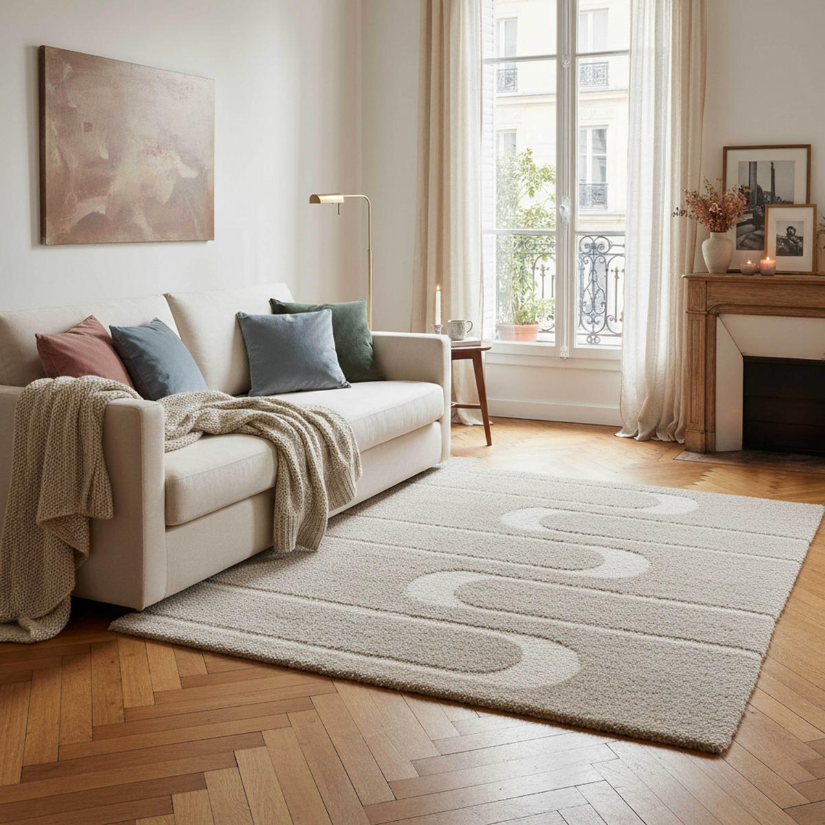 TEPPICH, Taupe - Taupe, Textil (160/230cm) - Oviala