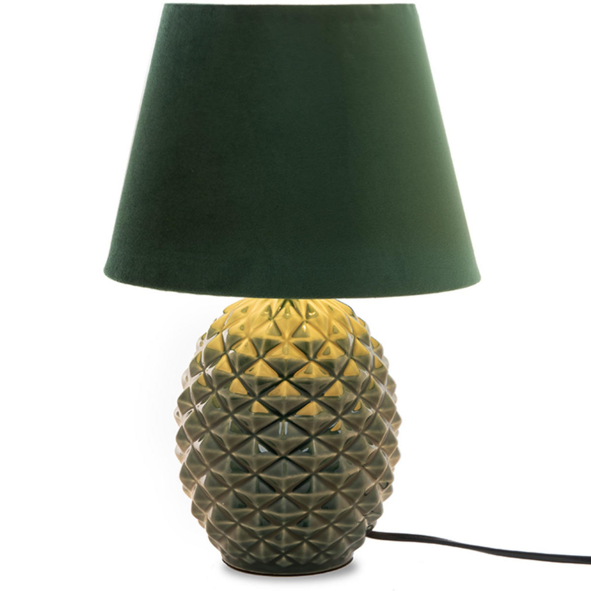 TISCHLAMPE FRUCTU, Grün - Grün, Keramik/Textil (25/25/38cm) - KONSIMO®