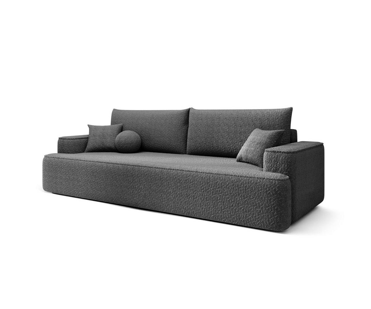 SOFA mit Schlaffunktion FIGO Quelle 92 - Dunkelgrau, Textil (250/75/150cm) - Bedante