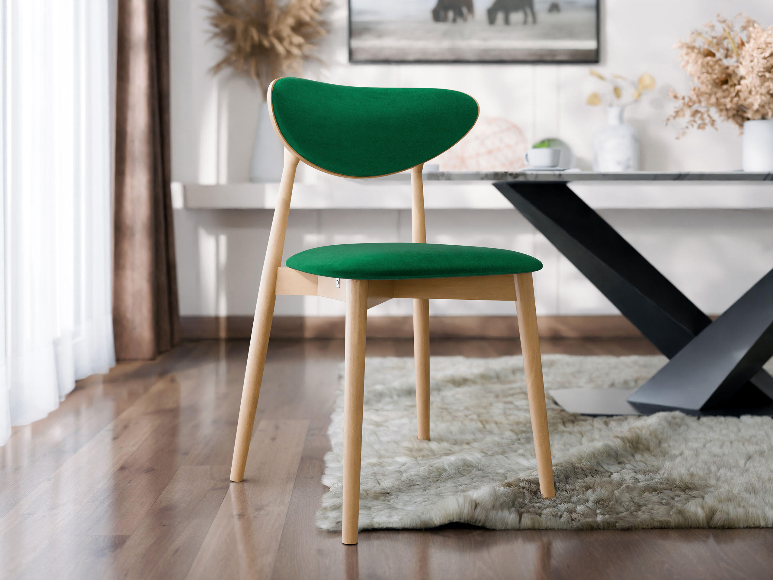 WOHNZIMMER STUHL KT65/C, Holzfarbe: Buche - Buchefarben/Grün, Holz/Textil (48/80/49cm) - MIRJAN24
