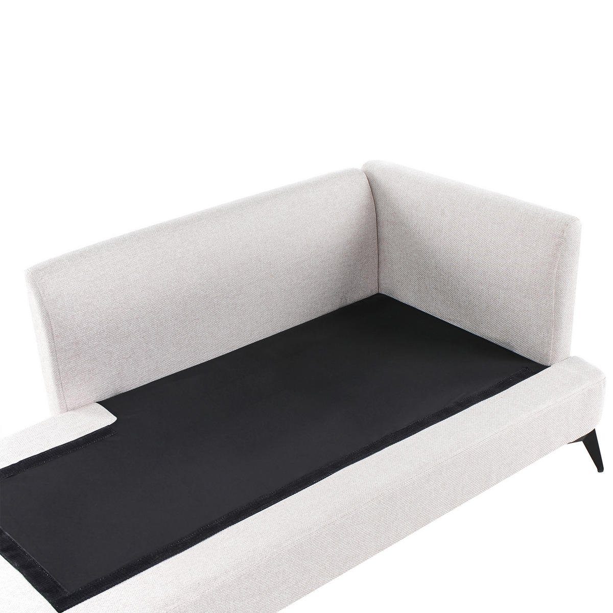 ČALOUNĚNÉ LEHÁTKO CHAISE LONGUE PRAVOSTRANNÉ Látka Světle béžové Sievoz - černá/béžová, textil (155/84/85cm) - Beliani