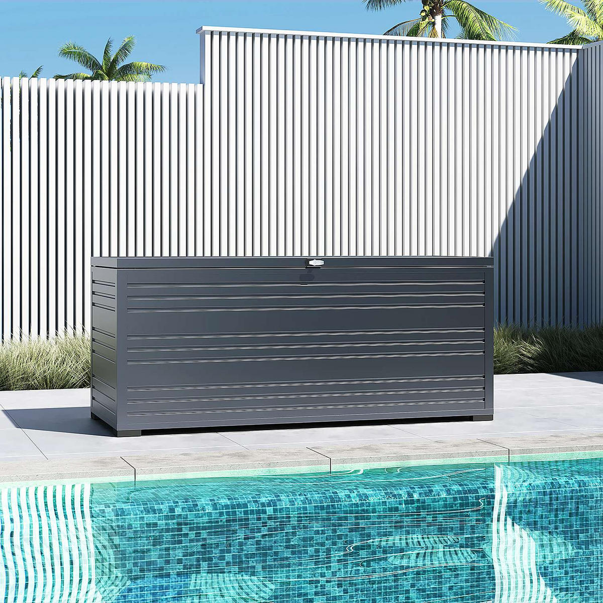 GARTENBOX 200/86/79 cm Aluminium 1318 L - Anthrazit, Metall (86/79/200cm) - WEIDE