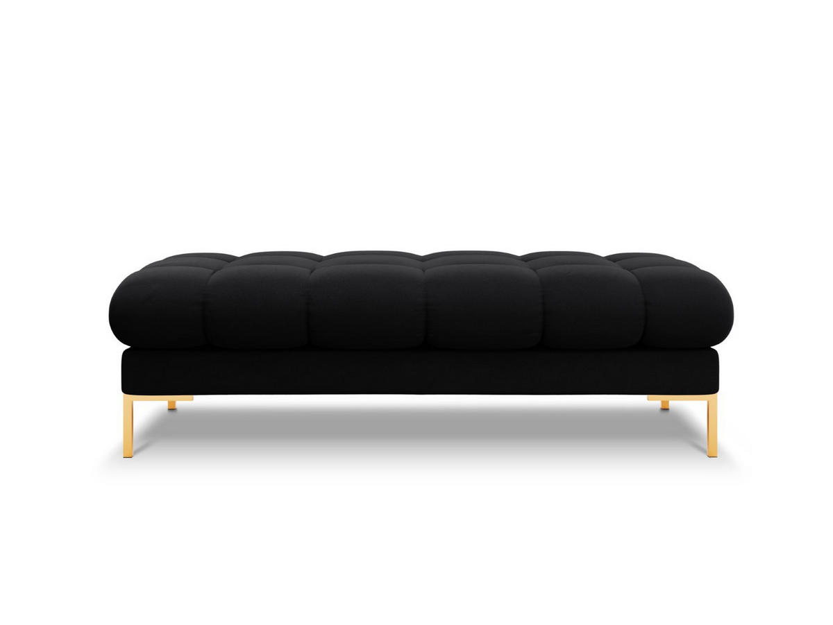 BANK Mamaia aus Samt schwarz 2 Sitzplätze - Schwarz, Textil (133/41/62cm) - Micadoni
