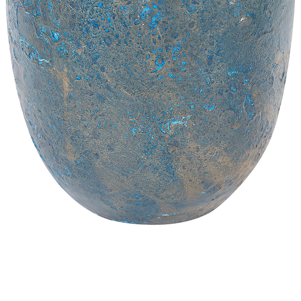 DEKOVASE Terrakotta blau Velia - Blau, Stein (50cm) - Beliani