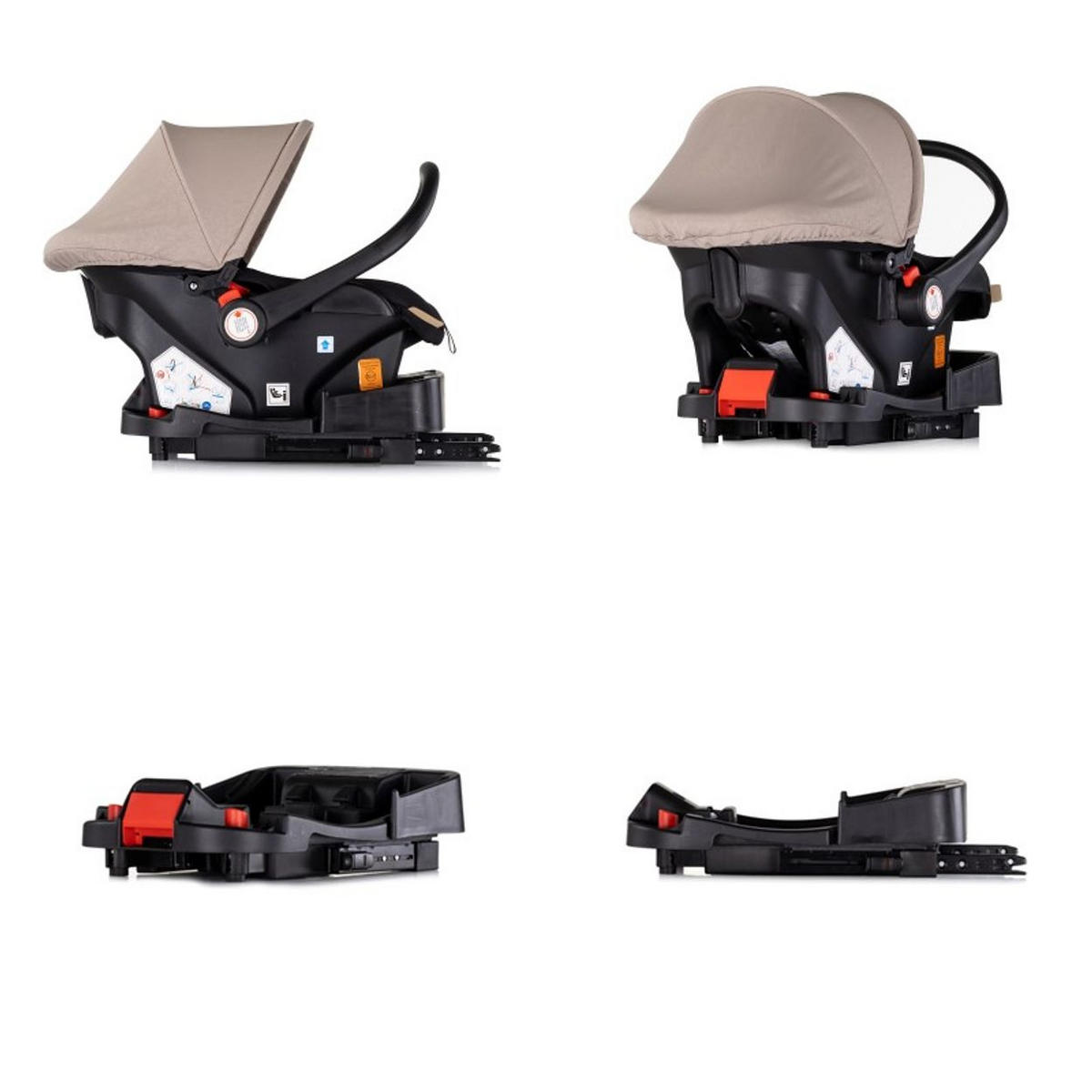 BABYSCHALE Isofix Set Amore i-Size hellbraun Station i-Size Gruppe 0+ (0 - 13 kg) - Braun, Kunststoff (40/56/62cm) - Chipolino