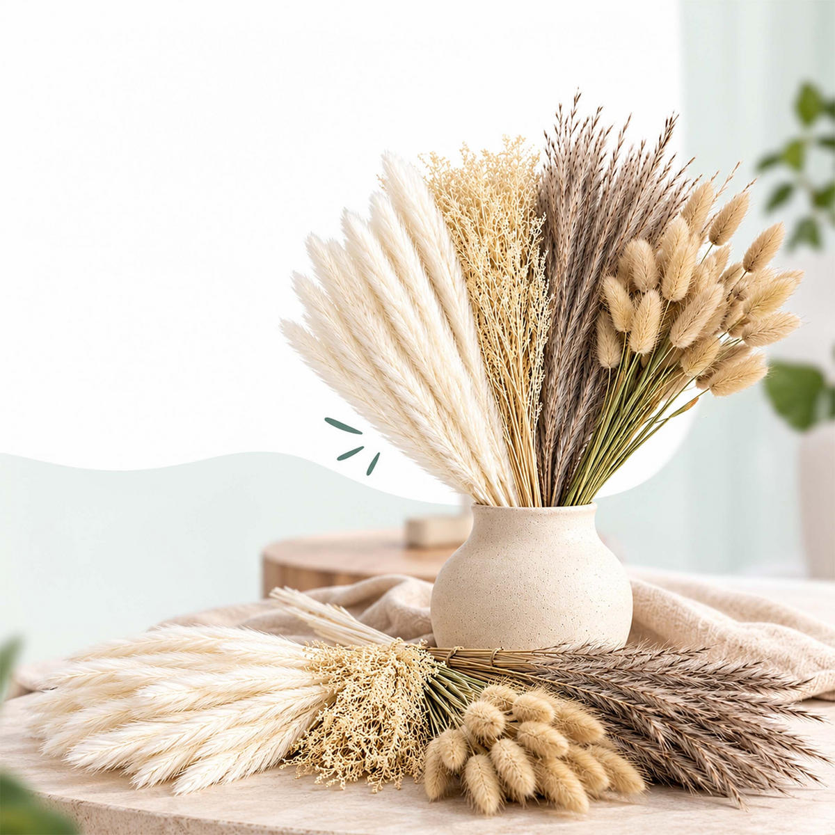 DEKOTRÁVY přírodní bílá fialová 144dílná-sada - různobarevná, textil (41cm) - Relaxdays