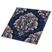 FLIESENAUFKLEBER 9 Stück 30x30 cm selbstklebend Damastmuster - Blau, Textil (30/1.6/30cm) - TULUP