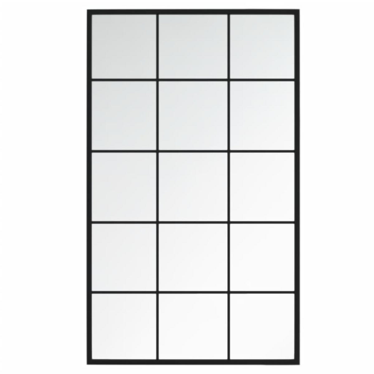 WANDSPIEGEL 3 Stk. Schwarz 100x60 cm Metall - Schwarz, Metall (100/180/180cm) - furnicato